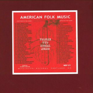 Harry Smith - American Folk Music Volume Two: Social Music (2xlp)