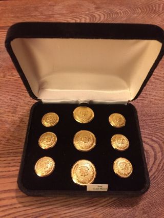 Rare Vintage Cadillac 24k Gold Plated Shank Buttons.  Dealer Award