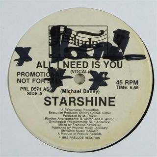 Starshine " All I Need Is You " Disco Boogie 12 " Prelude Promo Mp3
