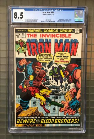 Iron Man 55 Marvel Comics 1973 Cgc 8.  5 1st Appearance Thanos Drax The Destroyer
