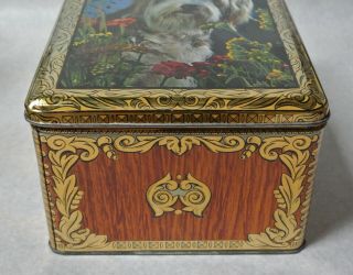 Vintage French Biscuit Candy Tin Box Bearded Collie Sheepdog Sheep Dog 3