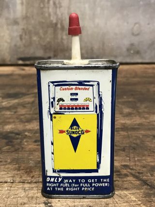 Vintage SUNOCO Household Oil Handy Oiler Empty 4 Oz Can Gas Pump Graphic 3