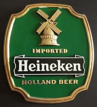 Heineken Beer Signs - " Imported Holland Beer " - Man Cave - Bar - Nos