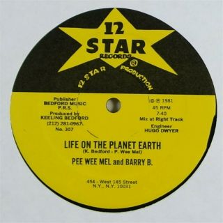 Pee Wee Mel & Barry B " Life On Planet Earth " Disco Funk Rap 12 " 12 Star Mp3