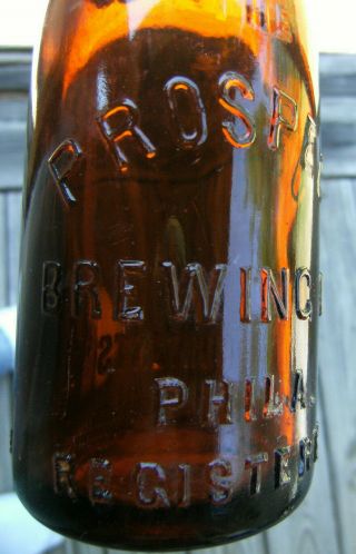 Prospect Brewing Co. ,  Philadelphia 8 Oz Beer Bottle.  Embossed
