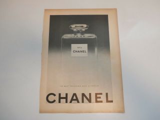 1947 - Vintage No.  5 Chanel Perfume Page Advertisement 8 3/4 X 12 Inches
