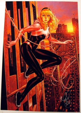 Mark Brooks Hot Sexy Spider - Gwen Limited Edition Lithograph - Signed