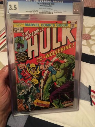 The Incredible Hulk 181 Cgc 3.  5 (nov 1974,  Marvel) 1st Wolverine Full