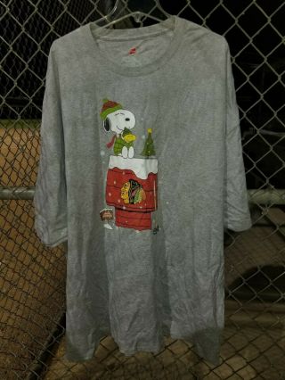 Nwot Chicago Blackhawks T - Shirt Snoopy And Woodstock Size 5xl