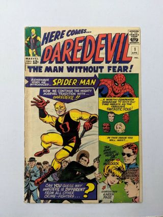 Daredevil 1 Marvel Comics 1964 1st First Appearance & Origin Vg Karen Page