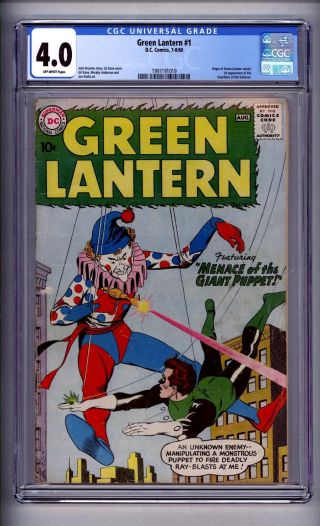 Cgc (d.  C) Green Lantern 1 Vg 4.  0 1960 Off White Pages