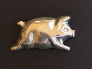 Adorable Pig Brooch/pin,  Sterling,  Mexico 925,  Ts - 01,  13g,  2.  5 Inches Long