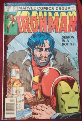Iron Man 128 (nov 1979,  Marvel) Classic Tony Stark Alcoholism Cover