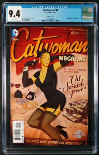 Catwoman 43 Cgc 9.  4 White Pages Bombshells Variant Cover (dc Comics 2015)