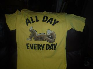 Curious George All Day Shirt Yellow Adult Size M Short Sleeve