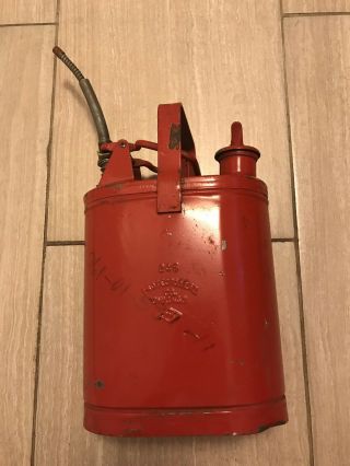 Vintage Protectoseal Co.  Chicago 245 Gas Can Gasoline Kerosene Red Metal