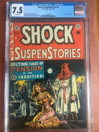 Shock Suspensstories 6 Cgc 7.  5 Ow Ec Wood Classic Horror Gga Headlights Sweet