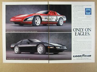 1992 Corvette Zr - 1 & Scca Race Car Photo Goodyear Eagle Tires Vintage Print Ad