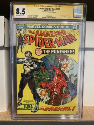Spider - Man 129 Cgc Ss 8.  5 - First Punisher - Signed By Editor Roy Thomas
