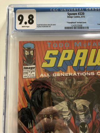Spawn 220 Youngblood Variant Cover CGC 9.  8 2