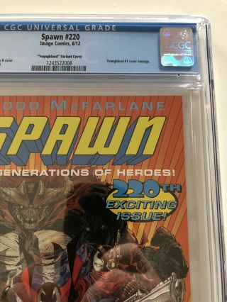 Spawn 220 Youngblood Variant Cover CGC 9.  8 3