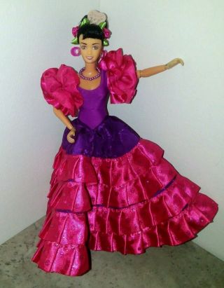 Breyer Traditional Spanish Flamenco Doll,  Pink & Purple Dress,  Pink Heels