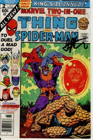 Marvel Two In One Annual 2 1st App Lord Chaos Death Of Thanos Signed Jim Starlin