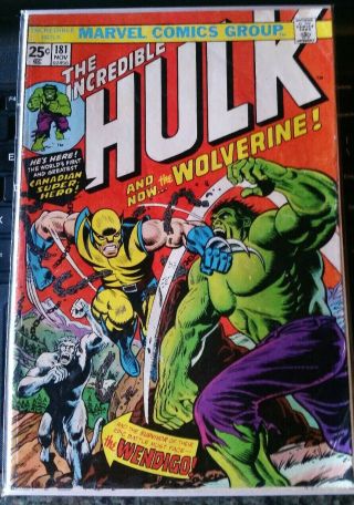 The Incredible Hulk 181 1974 Marvel Missing Mvs Good First Wolverine