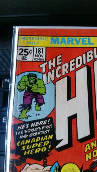 The Incredible Hulk 181 1974 Marvel Missing MVS Good First Wolverine 4