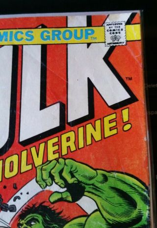 The Incredible Hulk 181 1974 Marvel Missing MVS Good First Wolverine 5