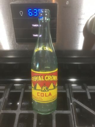 Vintage Royal Crown Cola 12 Fl.  Oz.  Glass Soda Bottle Copyright 1936