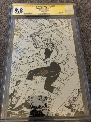 Astonishing X - Men 1 Trading Card Sketch Variant Cgc 9.  8 Ss Signed By Jim Lee