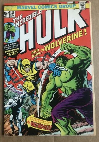 THE INCREDIBLE HULK 181 (1974) Wolverine 1st appearance,  Ungraded,  w/ MVS stamp 2