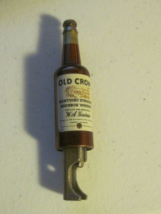 Vintage Old Crow Whiskey Bottle Retractable Beer Bottle Opener Metal