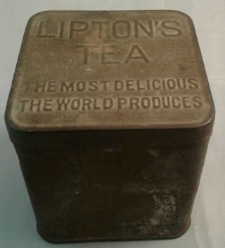 Vintage Lipton’s Tea Tin Lipton Tea Planter Ceylon Antique Kitchen Decor