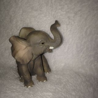 Small Sitting Elephant Figurine Resin Approx.  3 " Tall X 2 1/4 " Wide X 21/2 " Deep