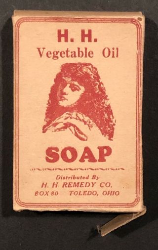 Antique Victorian 1890’s H.  H.  Remedy Co.  Vegetable Oil Bar Soap,  Toledo,  Ohio