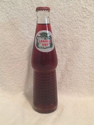 Rare Full 8oz Canada Dry Black Cherry Acl Soda Bottle