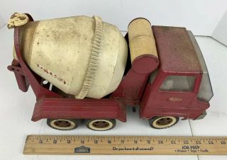 Tonka Truck Vintage Cement Mixer Classic Red Diacast Toy Mound Restore Project
