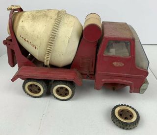 TONKA Truck Vintage Cement Mixer Classic Red Diacast Toy Mound Restore Project 2