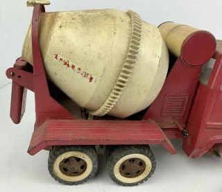 TONKA Truck Vintage Cement Mixer Classic Red Diacast Toy Mound Restore Project 3
