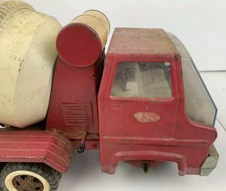 TONKA Truck Vintage Cement Mixer Classic Red Diacast Toy Mound Restore Project 4
