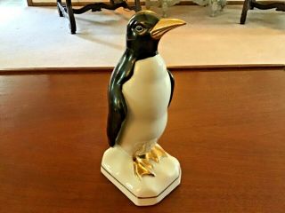 9” Vintage Ceramic Porcelain Penguin Figurine
