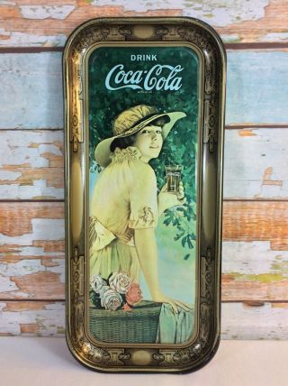 Coca Cola Serving Tray Vintage 1972 Large Metal Tin Ww1 Girl 1916 Advertisement