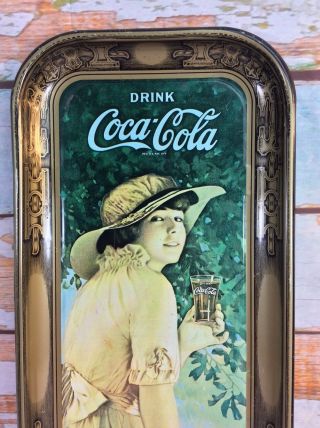 Coca Cola Serving Tray Vintage 1972 Large Metal Tin WW1 Girl 1916 Advertisement 2