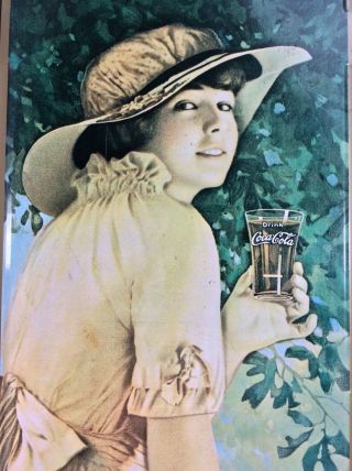 Coca Cola Serving Tray Vintage 1972 Large Metal Tin WW1 Girl 1916 Advertisement 4