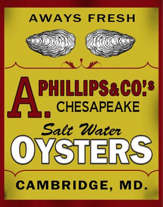 Vintage A Phillips & Co Oyster Can Art Print Cambridge Md