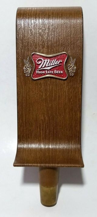 Vintage Miller High Life Beer Tap Handle Resin Scroll Figural 9 " Man Cave
