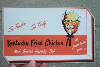 Vintage Kfc Kentucky Fried Chicken Window Sticker Advertising 1950s