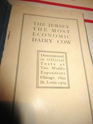 ANTIQUE ' THE JERSEY ' THE MOST ECONOMIC DAIRY COW BOOK 1893 - 1904 WORLD ' S FAIRS 3